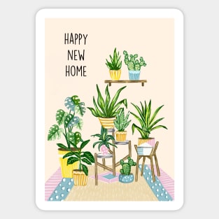 Happy new plant home Sticker